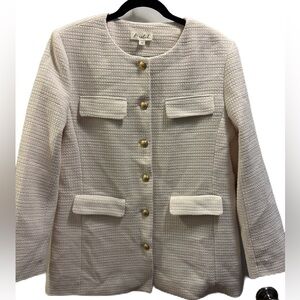 Marled Women’s Beautiful Blaze. Off White w/Gold Buttons. SZ Med. NWT